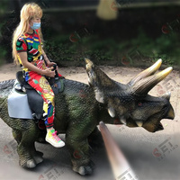 Manège robotique réaliste à monnayeur, dinosaure animatronique à bascule, manège de parc d'aventure