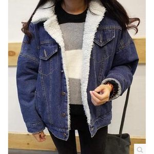 เสื้อแจ็คเก็ตยีนส์ผู้หญิง FOXA แบบ Trucker บุขน Sherpa อุ่นสบาย ติดกระดุม - Product Image 3