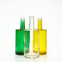 Bouteille en verre à gin de haute qualité, transparente, ronde, 500 ml, 700 ml, 750 ml, couleur personnalisable, vente en gros