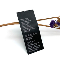 Etiquette d'entretien de lavage imprimée au design personnalisé Etiquette de ruban de satin noir imprimée double face Etiquette imprimée fabriquée en Chine
