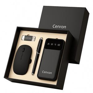 Paquete de Regalo Tecnológico Negro: Banco de Energía de 10000 mAh, Ratón Inalámbrico, Bolígrafo Metálico y USB de 32 GB, Ideal para Regalos en Ferias Comerciales - Product Image 5