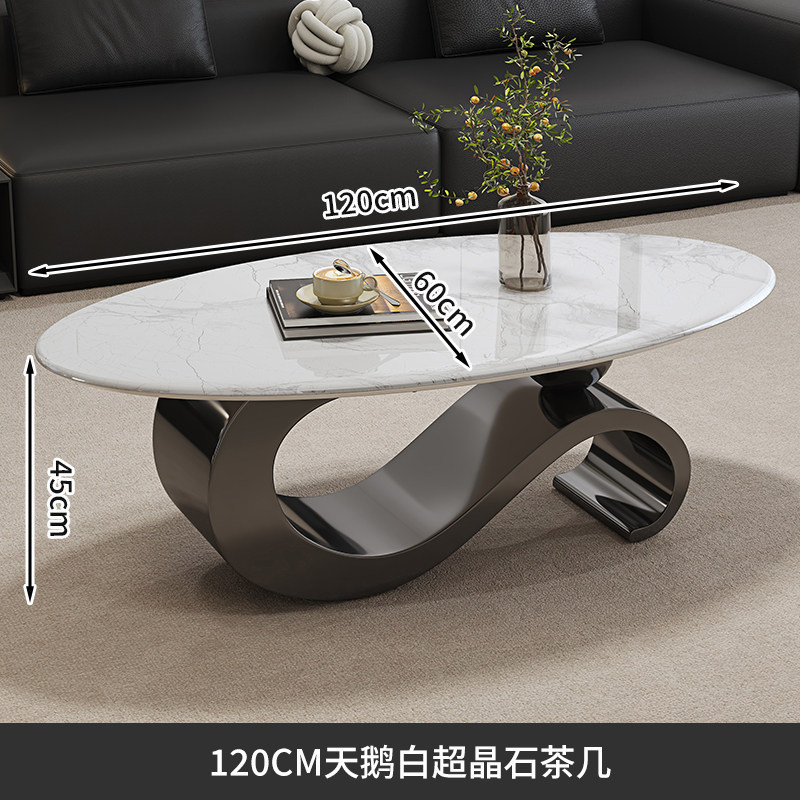 120cm[Swan White Super crystal stone]Tea Table