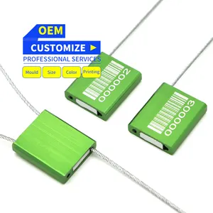 Sello de seguridad de aleación de aluminio de doble bloqueo fuerte desechable de 2,5mm, proveedor de sello de Cable para camión contenedor