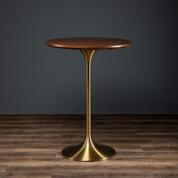 Table de bar Deyike Balcony Light-Luxury, style tulipe, en acier inoxydable, comptoir de bar minimaliste au design moderne, tabouret de bar haut pour 2 personnes
