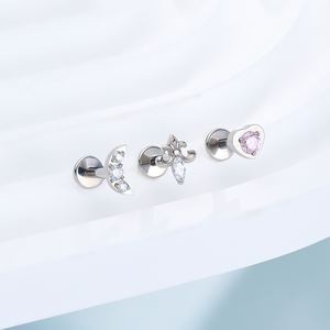 Pendiente de Cartílago de Titanio ASTM F136, 16g, Parte Trasera Plana, Joyería para Piercing de Cartílago, Joyería <span class=keywords><strong>Helix</strong></span>, Piercing de Concha, Piercing Labret - Product Image 3