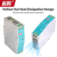 Alimentation électrique industrielle NDR-75-24 à sortie unique 110VAC 220VAC vers 24VDC 75W sur rail DIN AC/DC CE