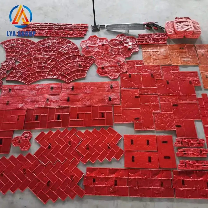 Rubber Mold Polyurethane Cement Silicone Stone Wall Brick Basketweave Concrete Stamping