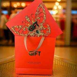 Orange Butterfly <b>Gift</b> <b>Box</b> for Deer Antler Dendrobium Ginseng 5 Treasures <b>Empty</b> Paper Packaging - Product Image 1