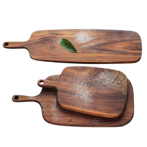 Juego de dos tablas para cortar verduras y servir ensaladas, tabla para cortar de madera de mango Real, tabla para cortar de madera de bambú - Product Image 2