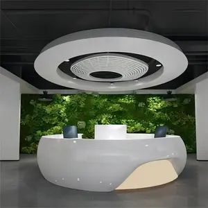 Salone di bellezza semplice prodotto moderno Display colore personalizzato bianco mezzo rotondo tavolo Reception Design
