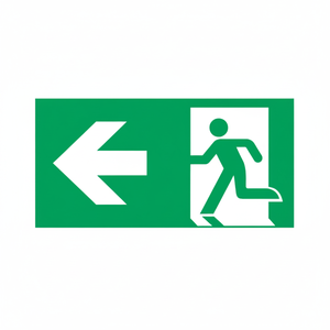 Uscita di emergenza segno freccia sinistra-220 in alluminio luminescente * 120 mm - Product Image 2