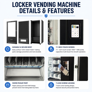 SDK pour distributeur automatique de casiers à écran tactile, basé sur le cloud, pour petites entreprises, avec affichage interactif, armoire de rangement, compartiment à monnaie et fonction de distribution - Product Image 2