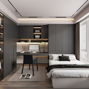 Meubles de chambre à coucher armoire-penderie en <span class=keywords><strong>bois</strong></span> massif multicouche ENF de type ouvert simple personnalisé en gros - Product Image 2