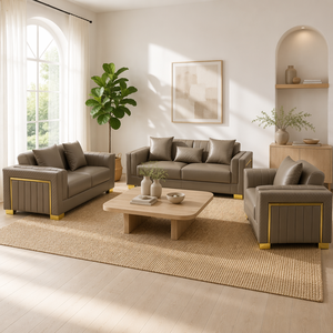 Sofá de Alta Gama Personalizado para Sala de Estar de Villa Moderna, Estilo Nórdico de Lujo Ligero, Juego de Sofás Grises para Apartamento Grande con Patas de Metal - Product Image 2