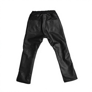 Men's Genuine Leather Pants Black Motorcycle Biker Trousers <b>Slim</b> Fit Custom Sizes - Product Image 2