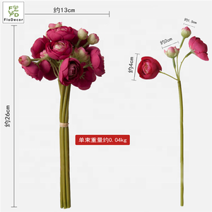 Nuovo arrivo tè artificiale rosa Mini Ranunculus Bouquet fiore tessuto di seta per la decorazione domestica della festa nuziale - Product Image 5
