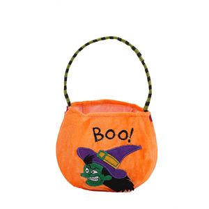 Custom Logo Festival Decoration Pumpkin Candy <b>Basket</b> Kids Trick or Treat Tote <b>Bag</b> Cartoon Velvet Halloween Pumpkin <b>Bag</b> - Product Image 4