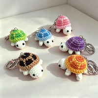 Porte-clés tortue miniature en crochet mignon, breloque décorative pour sac tricotée à la main, cadeau