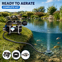 Kit complet de système d'aération pour bassin 220V 130W avec compresseur d'air sans huile, tuyau lesté et diffuseur EPDM