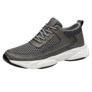 Zapatillas Deportivas para Hombre, Transpirables, Ligeras, de Cuero Genuino, con Aumento de Altura de 6 cm, Ajustables, con Forro de Malla, Estilo para Caminar - Product Image 4