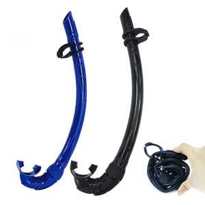 <strong>Silicone</strong> Snorkel Tube for Adults Diving Spearfishing <strong>Underwater</strong> Exploration with Free Diving Float Line Free Diving Snorkel - Product Image 1