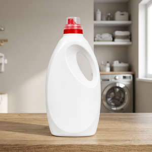 Bouteille ovale ergonomique en plastique de 3000 ml avec bouchon à vis, recyclable, pour détergent, adoucissant, nettoyant ménager, emballage pour acheteurs en gros - Product Image 2