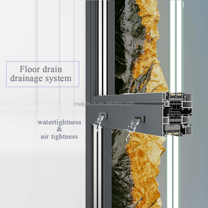 Fenêtre en verre à battant en aluminium coulissante moderne 90mm Double Low-E <span class=keywords><strong>prix</strong></span> d'usine cassé thermiquement ligne de pression externe - Product Image 4