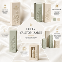 Caja de Cartón para Cosméticos Ecológica con Relieve, con Materiales Reciclados, Laminación Mate y Forro de Esponja para Empaque de Crema Facial
