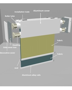 Tự động hóa không dây Wifi Alexa điều khiển thông minh màn đôi Rèm cơ giới Zebra rèm cuốn - Product Image 2