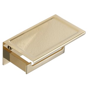 Porte-papier toilette en acier inoxydable 20 cm sans perçage, rectangulaire, couleur or, pour salle de bain - Product Image 5