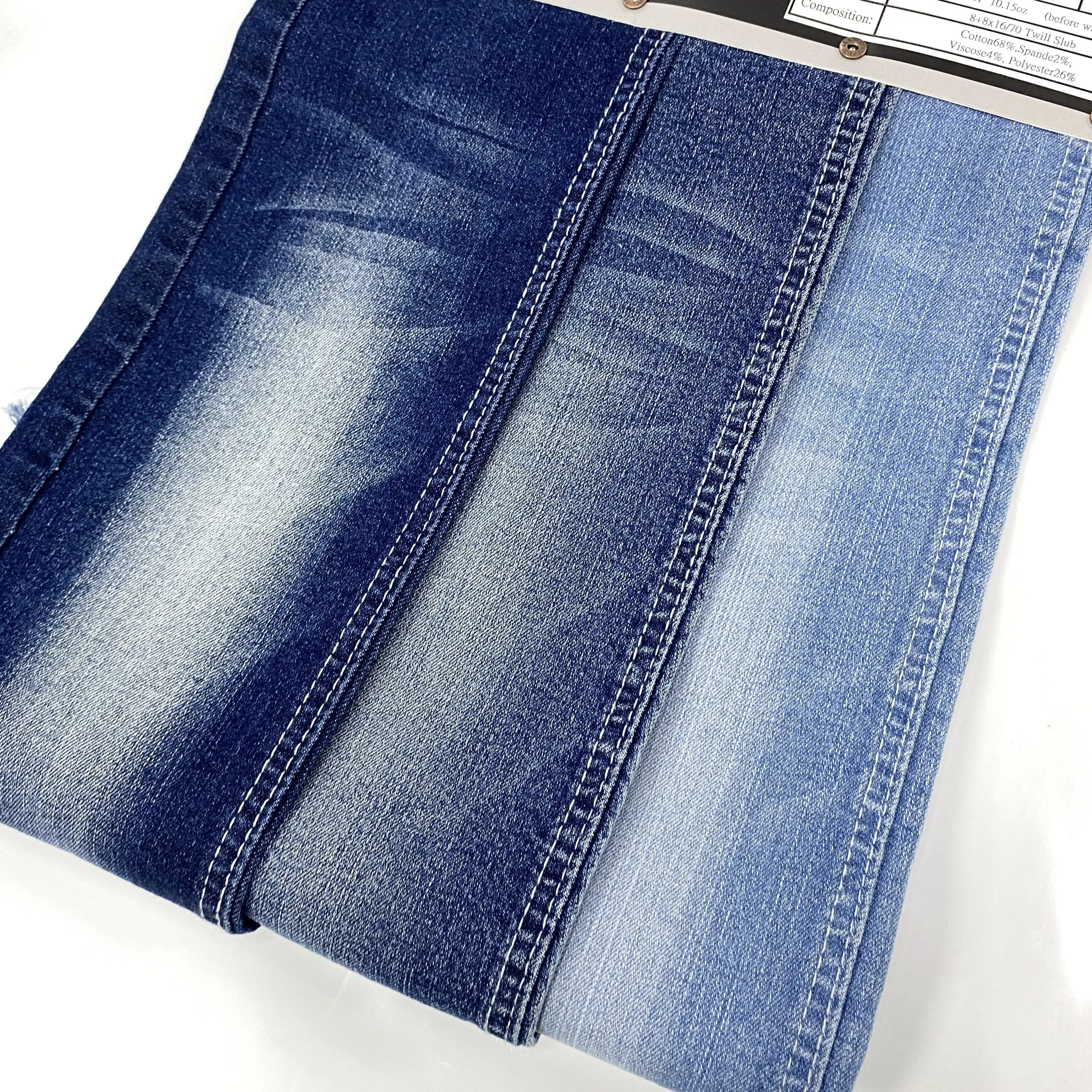 Baumwolle Denim Jean Stoff Großhandelspreise roh gewaschen Selbstrick gestrickter Stoff Herstellung Lagerposten hochwertiges Stretch Denim