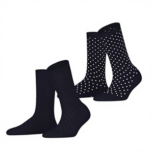 <span class=keywords><strong>ESPRIT</strong></span> Calcetines finos transpirables por encima de la rodilla para <span class=keywords><strong>mujer</strong></span>, de algodón con estampado de puntos, paquete múltiple de 2 pares, azul marino 6120, talla 39-42 - Product Image 3