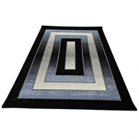 Tapis Adiva Jacquard tissé turc, antidérapant avec envers en caoutchouc, fabriqué à la machine, en polyester, lavable, géométrique, à poils ras, fin, pour la maison