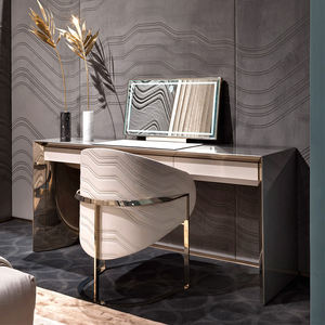 東莞家具カスタム工場OEM/ODMモダンラグジュアリー寝室無垢材 + メタルドレッサーミラー引き出し付き - Product Image 1