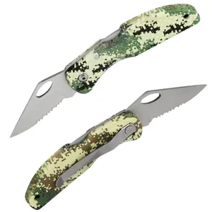 Camuflaje BSCI, gran oferta, Mini cuchillo de camping, logotipo personalizado, bolsillo plegable, cuchillos de regalo