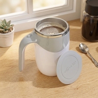 Tasse à café à agitation magnétique entièrement automatique avec couvercle, portable pour la maison, le bureau et les voyages