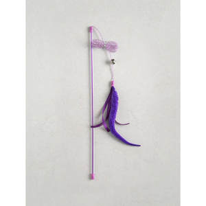 Piccoli giocattoli ecologici per gatti simpatici fascia pelosa viola con tessuto e acciaio morbido stile piuma per cani proprietari di animali domestici - Product Image 1