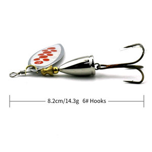 Leurre métallique de type cuillère, appât artificiel Spinner idéal pour la pêche au brochet, spinnerbait, produit en ligne, 50 cm/8.2cm, 14.3g - Product Image 5
