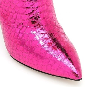 JB038 Pelle di Serpente Metallizzata della Coscia delle Donne Stivali A Stiletto Punta a punta Stivaletti - Product Image 5