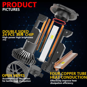 2024 nuovo modello T70 quattro tubi di rame ad alta velocità ventola 3570 chip 75mil 210w 21000lumen H1 H3 H8 h11 H7 h4 faro a led per <span class=keywords><strong>auto</strong></span> - Product Image 4