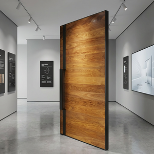 <span class=keywords><strong>Porte</strong></span> <span class=keywords><strong>d</strong></span>'<span class=keywords><strong>entrée</strong></span> de luxe moderne en alliage <span class=keywords><strong>d</strong></span>'aluminium et bois massif avec vitrage pour villa et appartement - Product Image 2