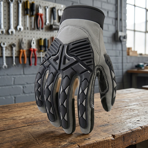 Guantes de Seguridad Reductores de Impactos con Puntas de Dedos con Textura de Microdiamantes en Relieve, Material PU Anti-Impactos, Muñequera Elástica - Product Image 3