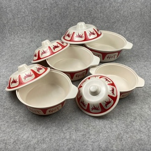 Melamine Soup <span class=keywords><strong>Bowl</strong></span> Với Nắp Nhựa Phục Vụ Bát Đặt Với Nắp Cho Thực Phẩm - Product Image 3