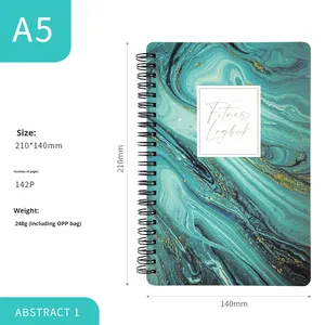 Tập thể dục kế hoạch máy tính xách tay xoắn ốc ràng buộc tập thể dục đăng nhập cuốn sách bìa da phòng tập thể dục Workout Tạp Chí đào tạo kế hoạch qua biên giới bán buôn - Product Image 2