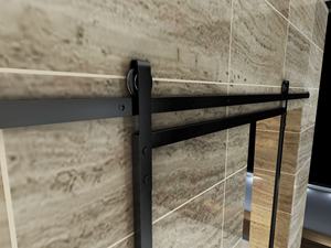 Pintu geser tanpa bingkai, dengan bingkai dekoratif pada kaca buram untuk ruang pancuran - Product Image 2