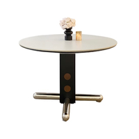 Alter chinesischer Stil Sinter stein Esstisch Designer Kleine Wohnung Kreativer Edelstahl Runder Esstisch SK745