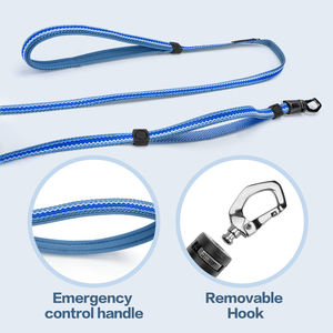 HanYang भारी शुल्क चिंतनशील कुत्ते पट्टा लंबी Leashes डबल संभाल चिंतनशील बड़े और अतिरिक्त बड़े मध्यम नस्ल कुत्ते के लिए लीड - Product Image 6