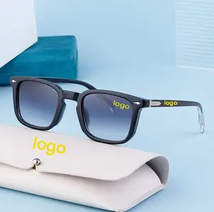 도매 복고풍 야외 운전 유행 안경 사용자 정의 로고 럭셔리 스퀘어 독특한 색조 선글라스 남성 2023