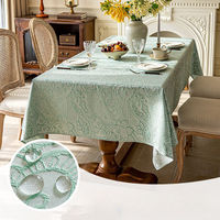 Nappe Jacquard Personnalisable Motif Floral Vintage Français Imperméable Résistante à la Chaleur et à l'Huile pour Table, Maison et Fêtes