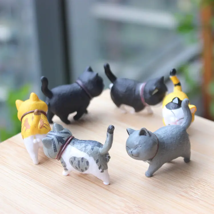 9pcs Carino Fat Cat Figurine 2 FAI DA TE Fata Giardino Paesaggio In Miniatura Deco Giocattoli Per Bambini regali e mestieri
